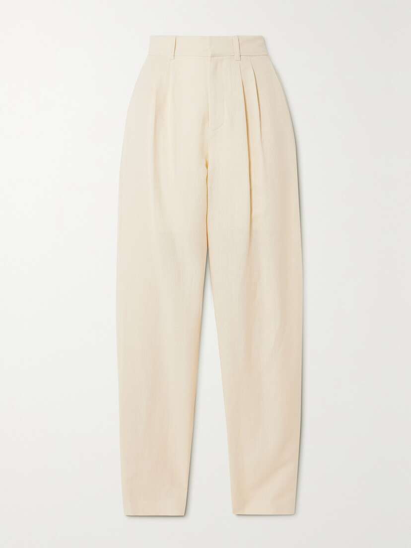 Ralph Lauren Collection Avrill Linen And Silk-blend Tapered Pants