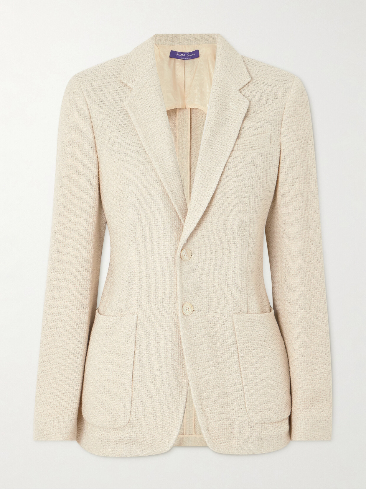 Ralph Lauren Hailey Silk-blend Twill Blazer In Neutrals