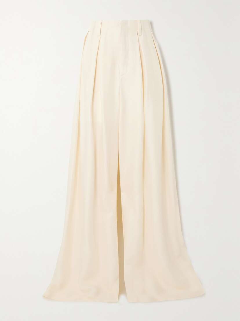 Ralph Lauren Collection Greer Habotai Wide-leg Pants