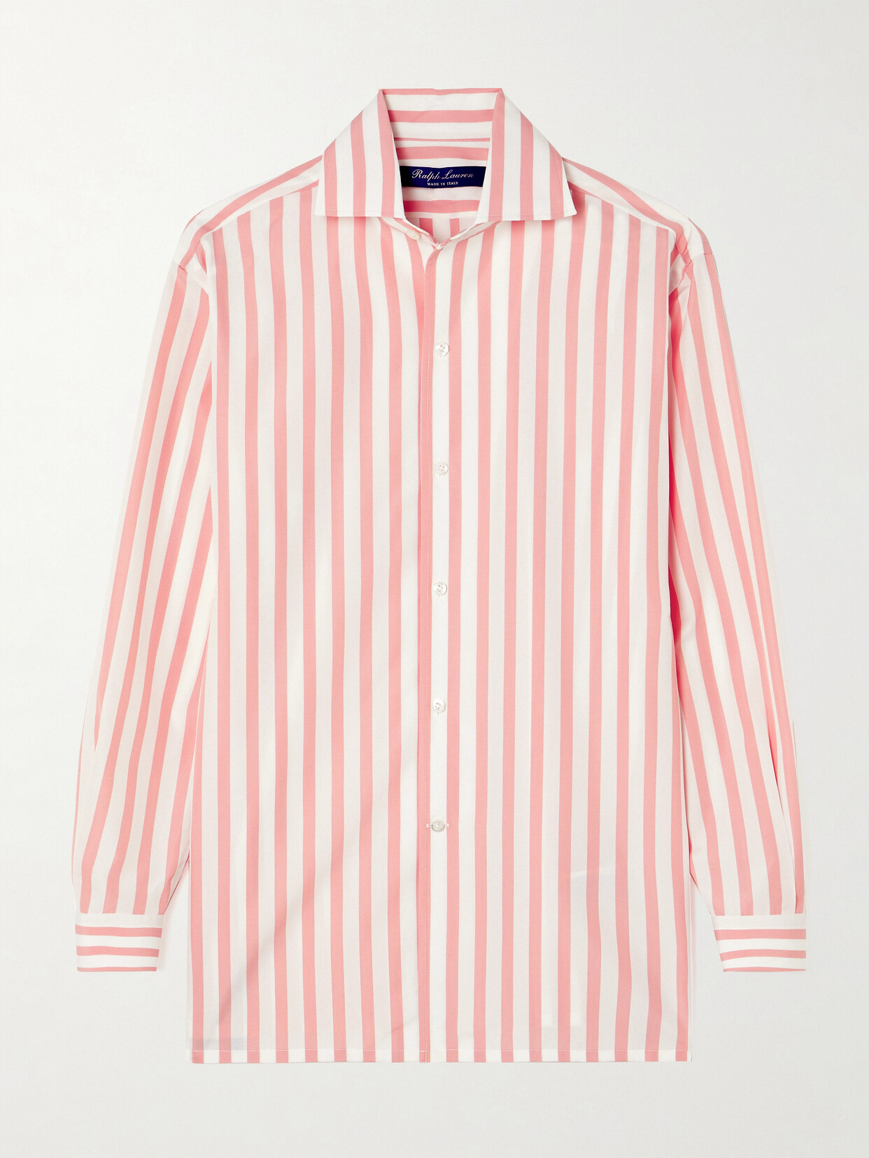 Ralph Lauren Capri Striped Cotton-poplin Shirt In Crystal Rose White