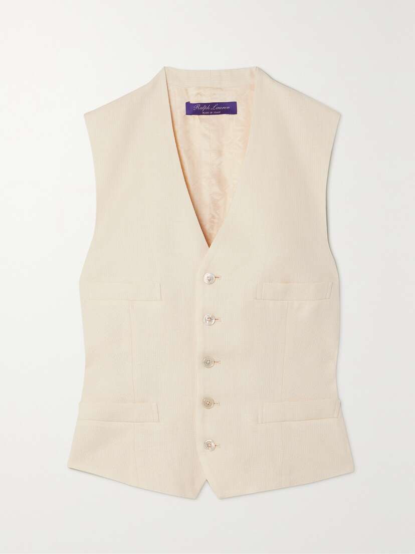 Ralph Lauren Collection Jaiden Linen And Silk-blend Vest