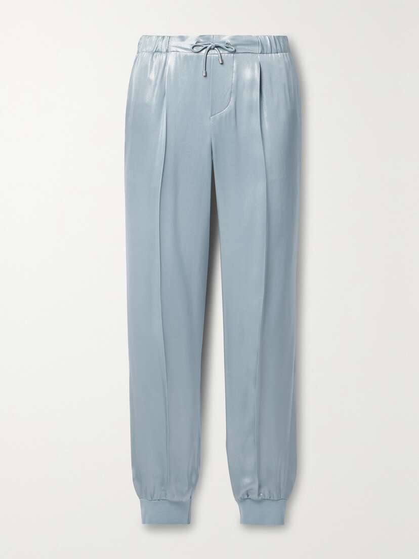 Ralph Lauren Collection Arsenia Pleated Lamé Tapered Track Pants