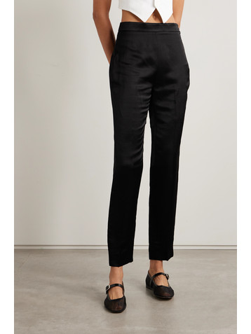 Ralph Lauren Collection Robynn linen-blend satin straight-leg pants