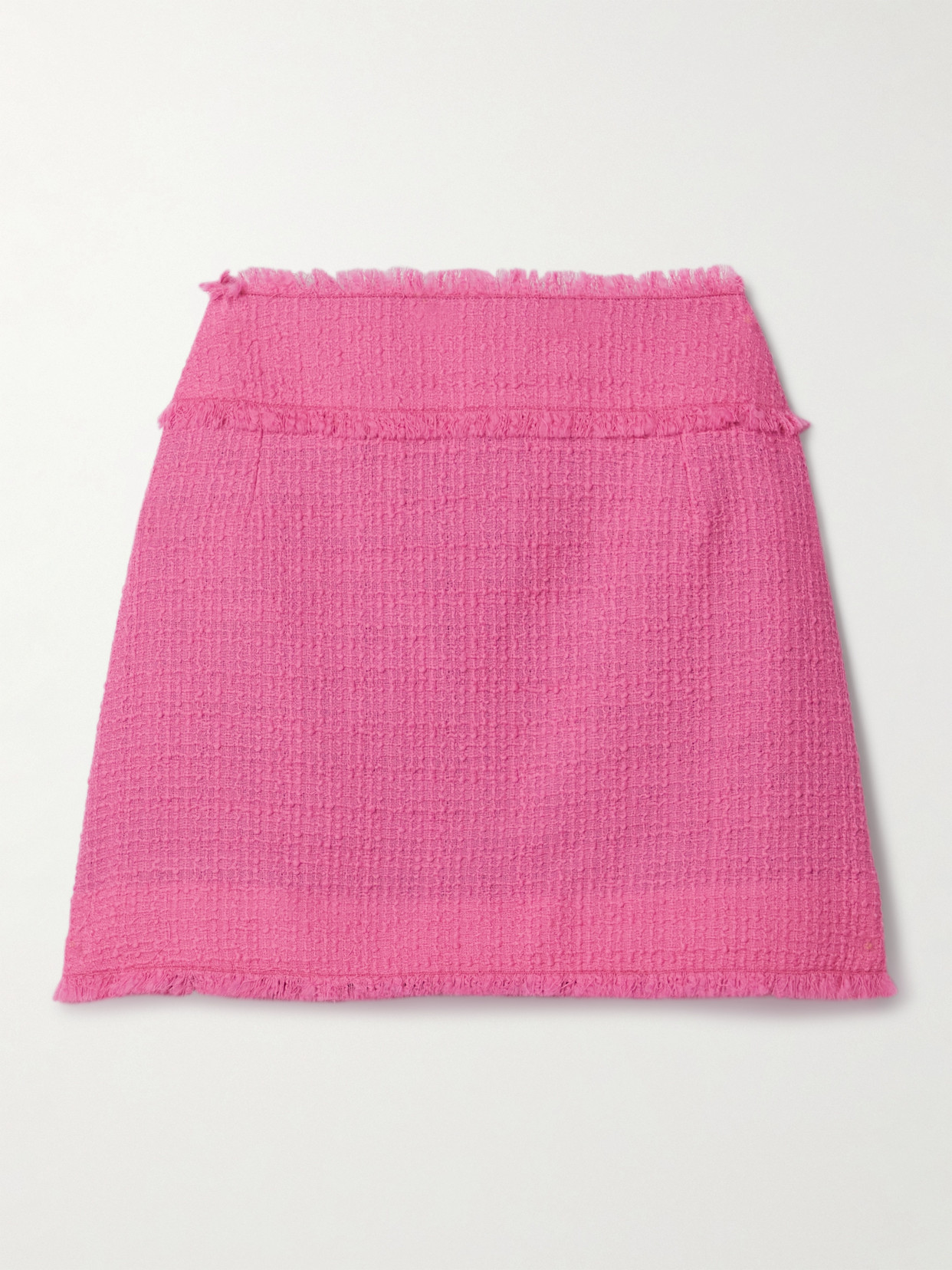 Dolce & Gabbana - Frayed Wool-blend Tweed Mini Skirt - Pink