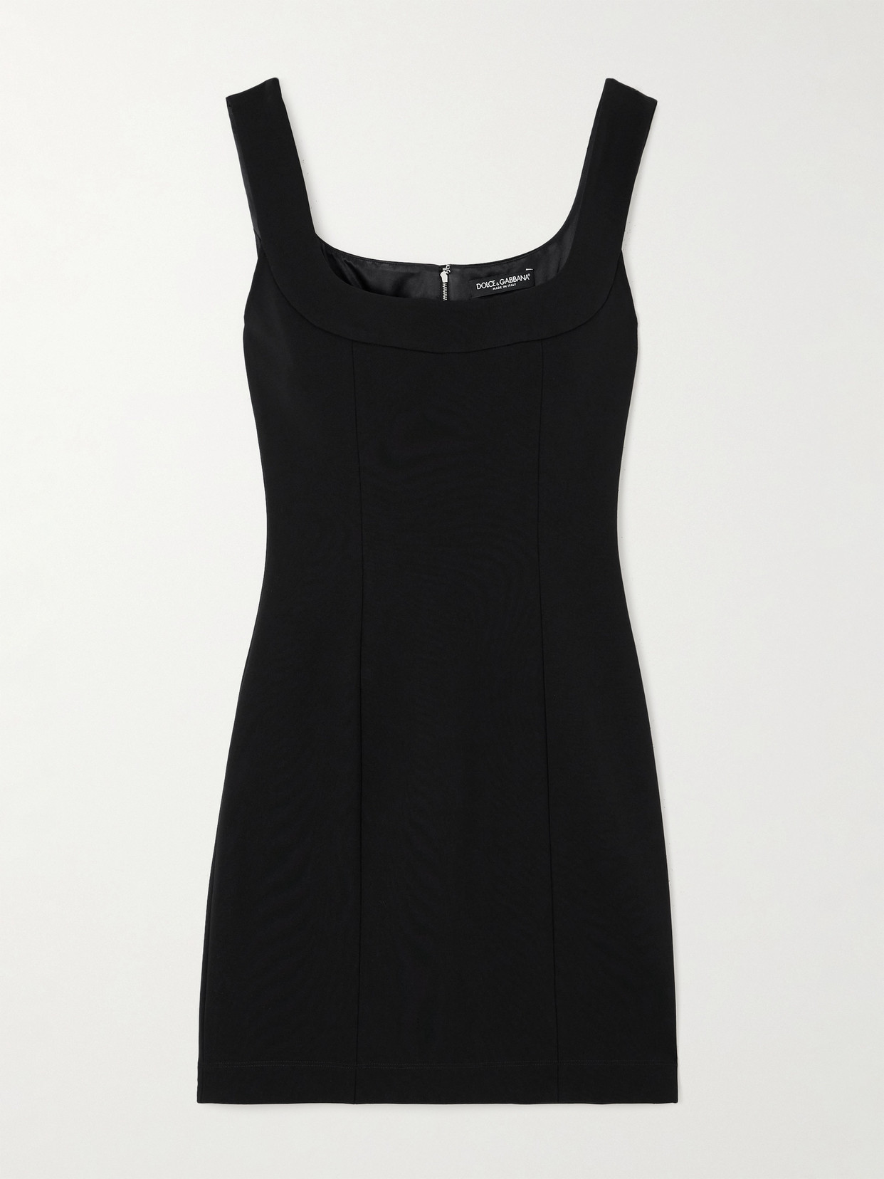 Dolce & Gabbana Embellished Stretch-jersey Mini Dress In Black