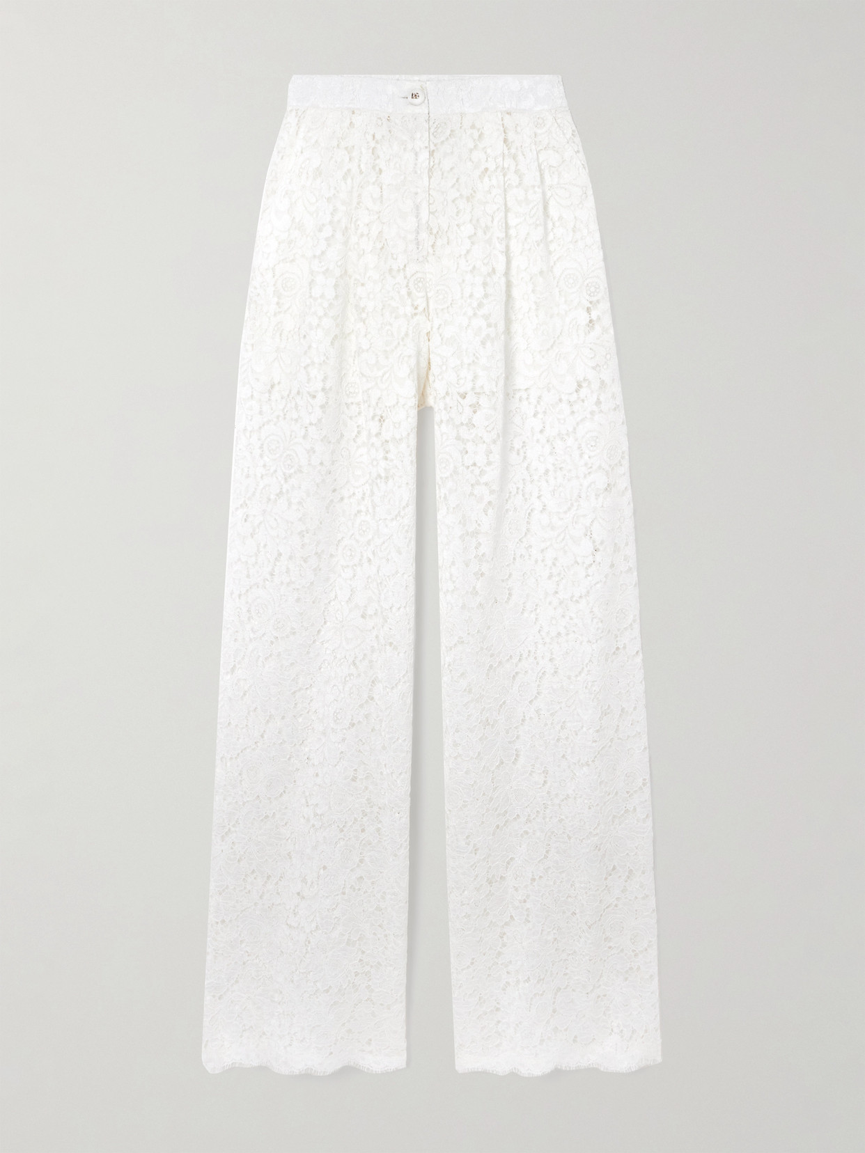 Dolce & Gabbana Corded Lace Wide-leg Pants - White