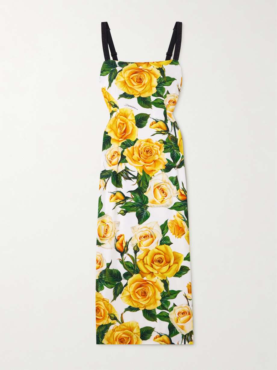 floral-print silk-blend midi dress