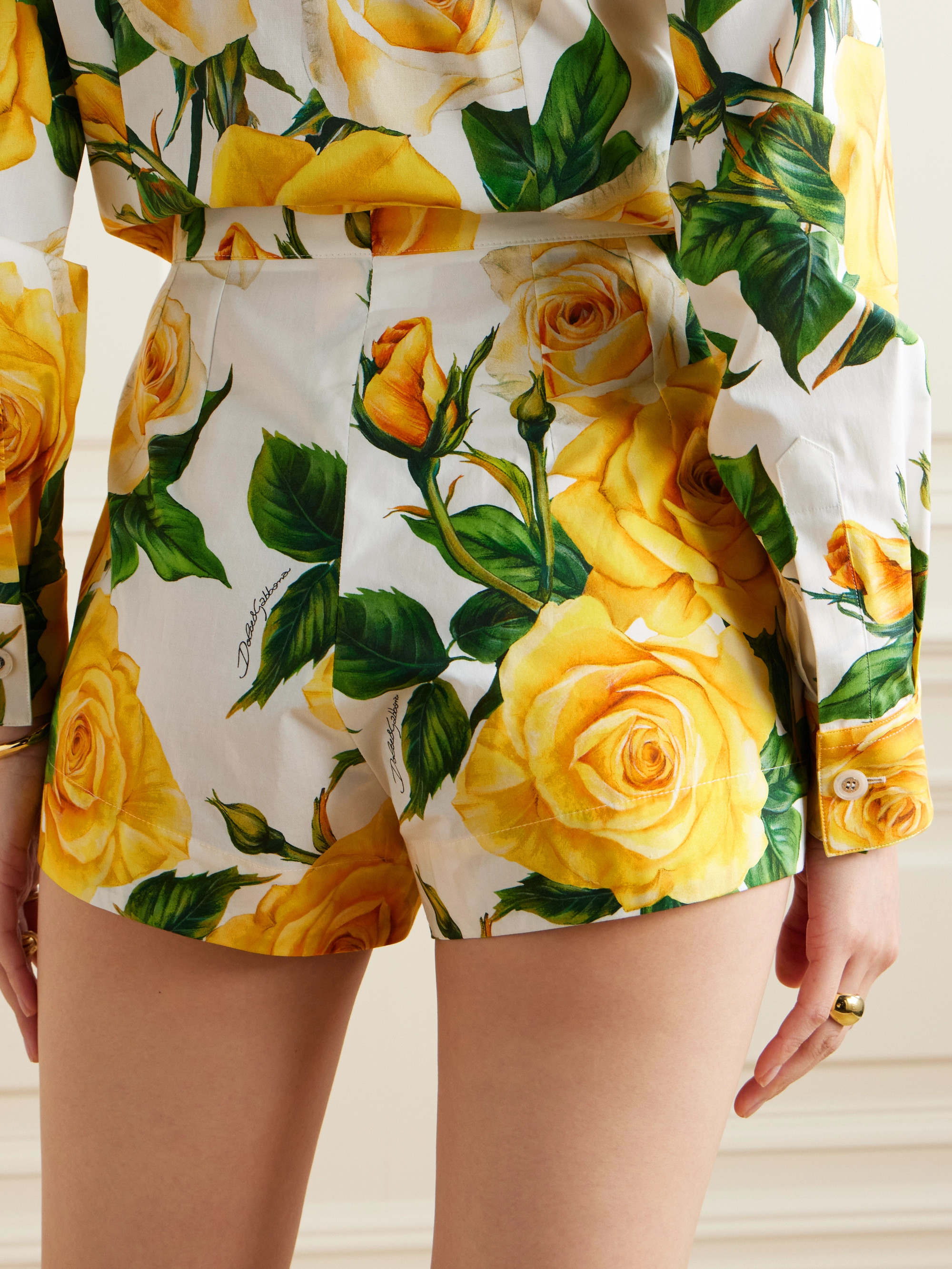 Dolce&Gabbana Floral-print cotton-poplin shorts thumbnail