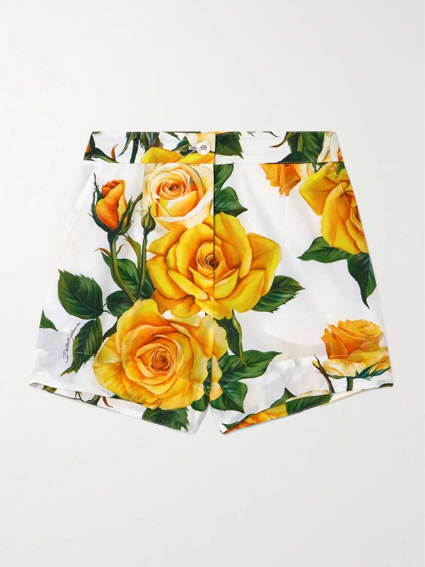 Dolce & Gabbana Floral-print Cotton-poplin Shorts