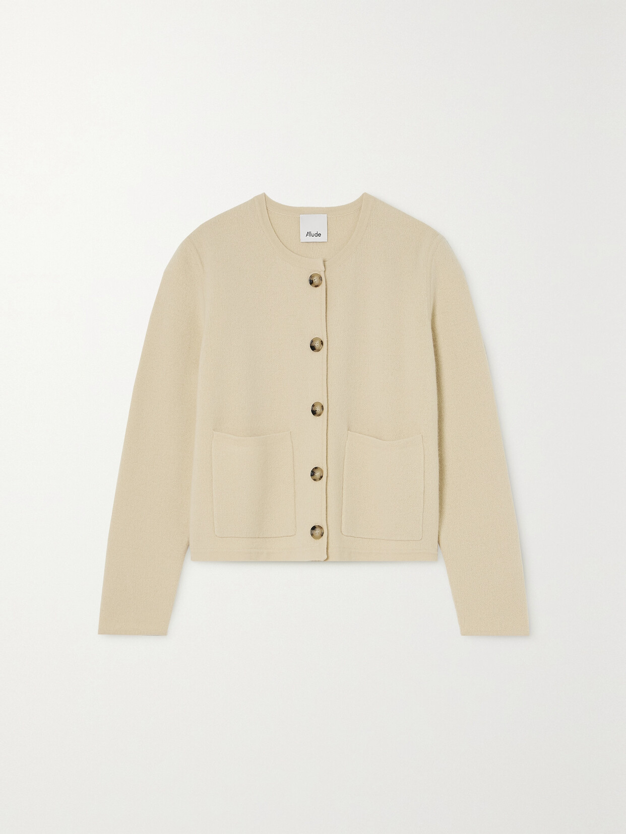 Allude Wool And Cashmere-blend Cardigan In Cream