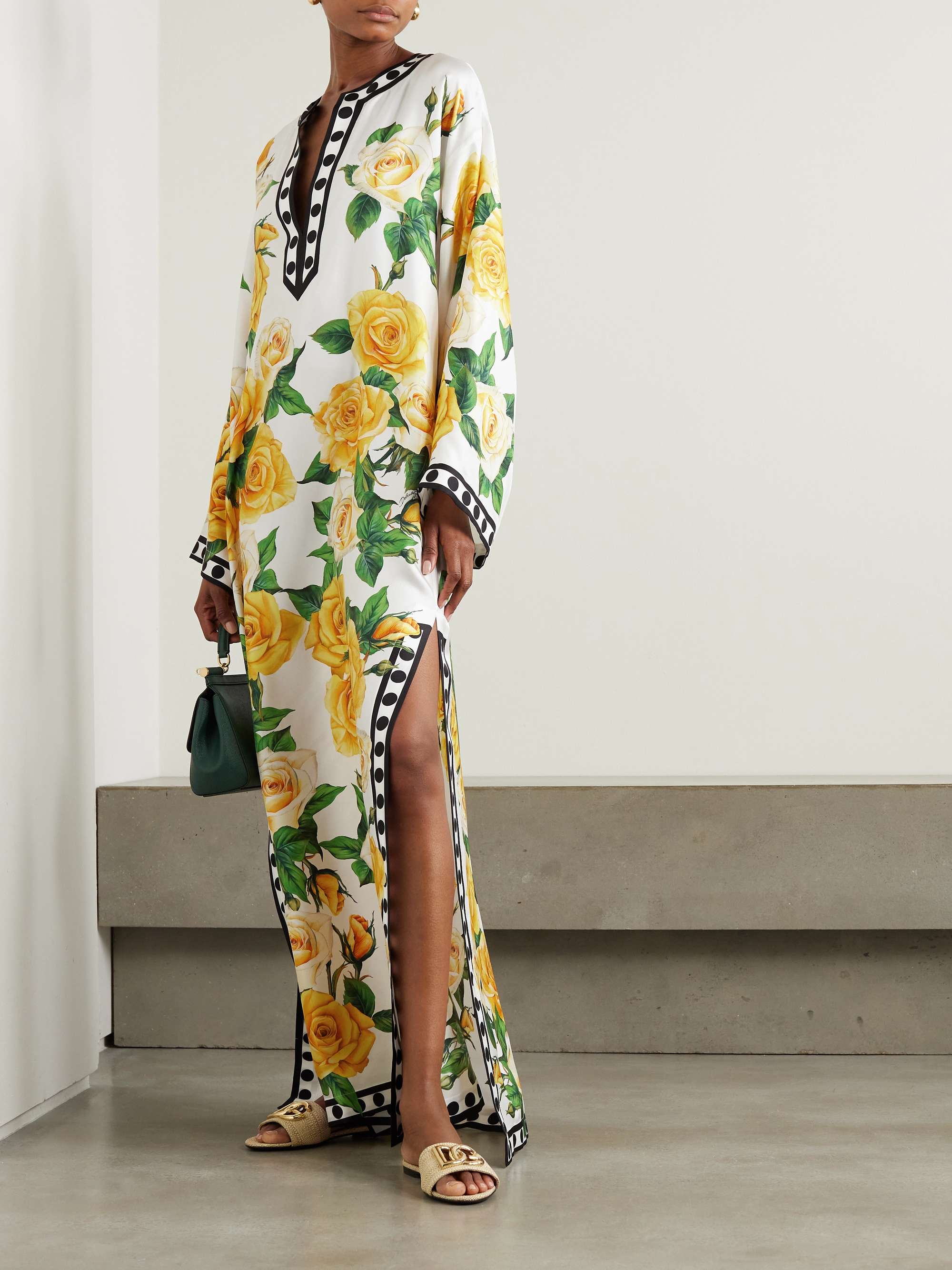 DOLCE&GABBANA Printed silk-twill kaftan | NET-A-PORTER