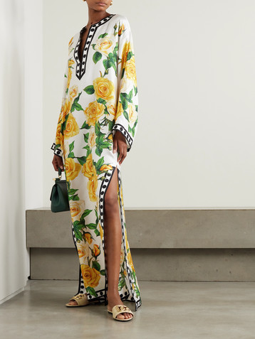 Dolce&Gabbana Printed silk-twill kaftan