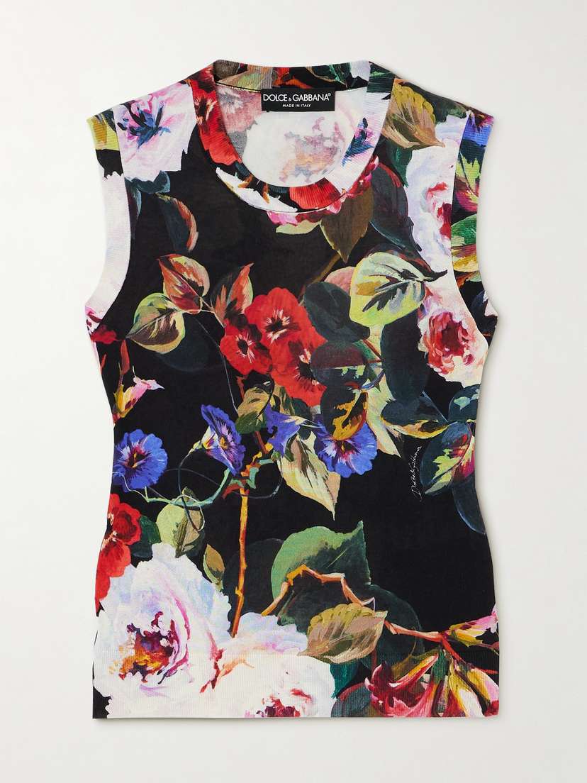 Dolce & Gabbana Floral-print Silk Tank