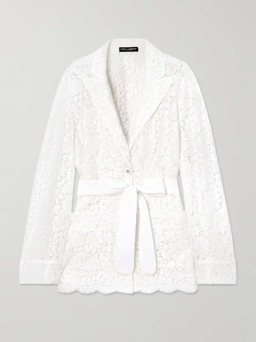 Dolce & Gabbana Belted Corded Lace Jacket