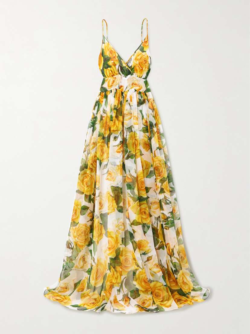 Dolce & Gabbana Floral-print Silk-chiffon Maxi Dress