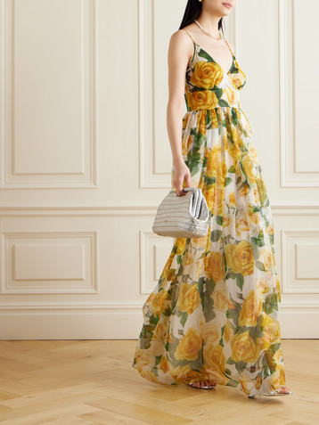 Dolce&Gabbana Floral-print silk-chiffon maxi dress