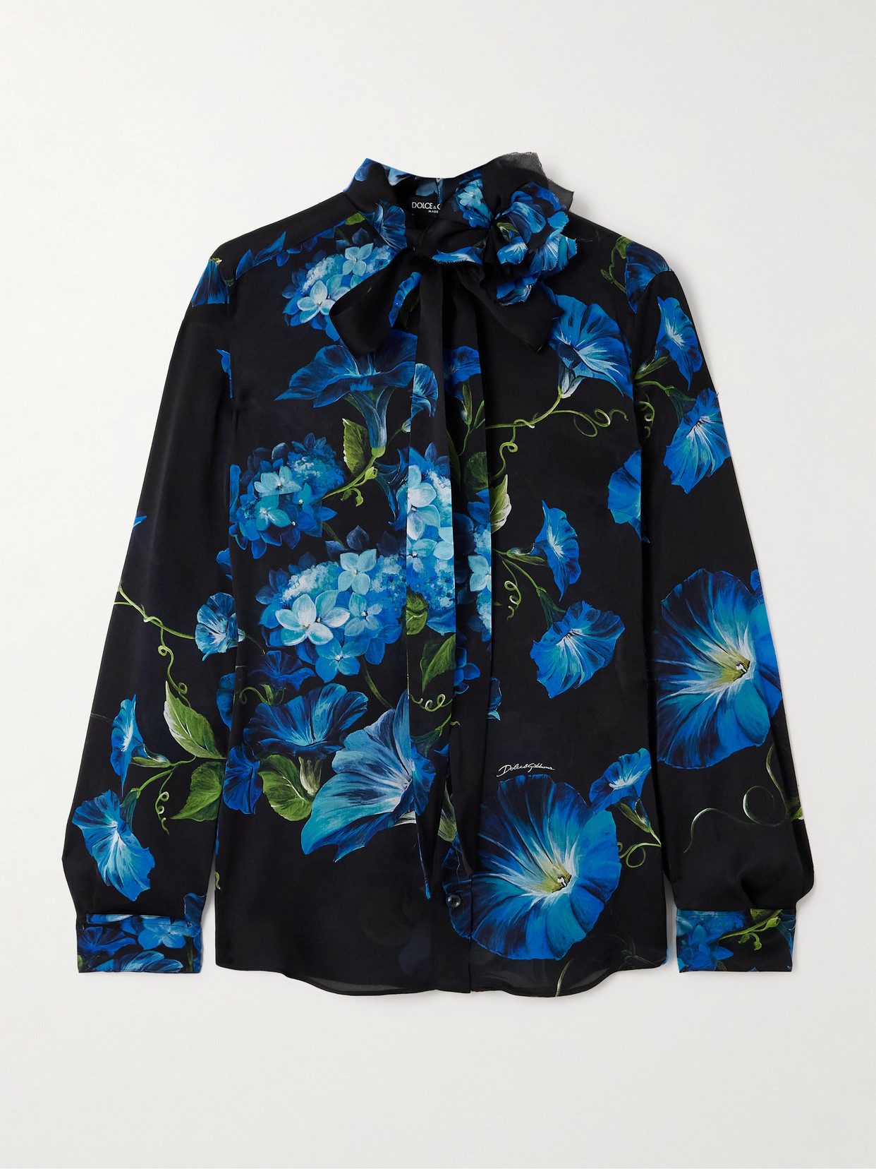 Dolce & Gabbana - Floral-print Silk Blouse - Black