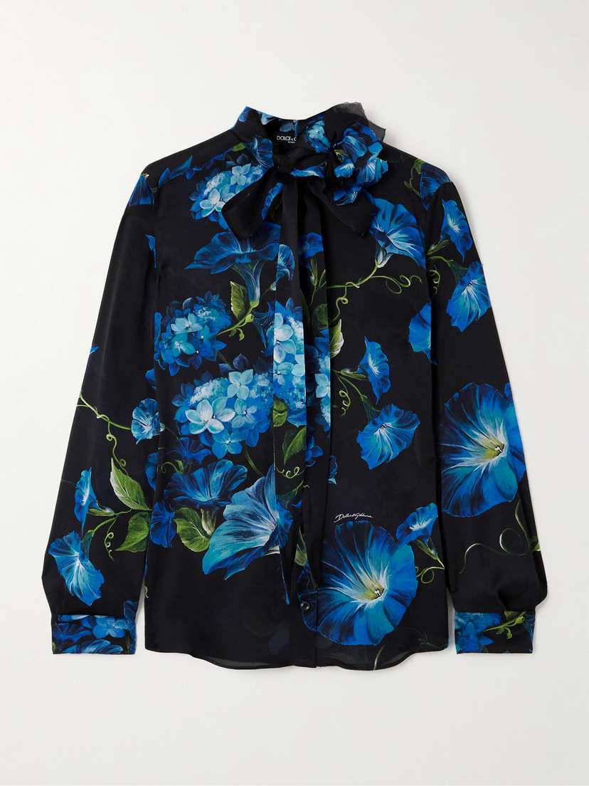 Dolce & Gabbana Floral-print Silk Blouse