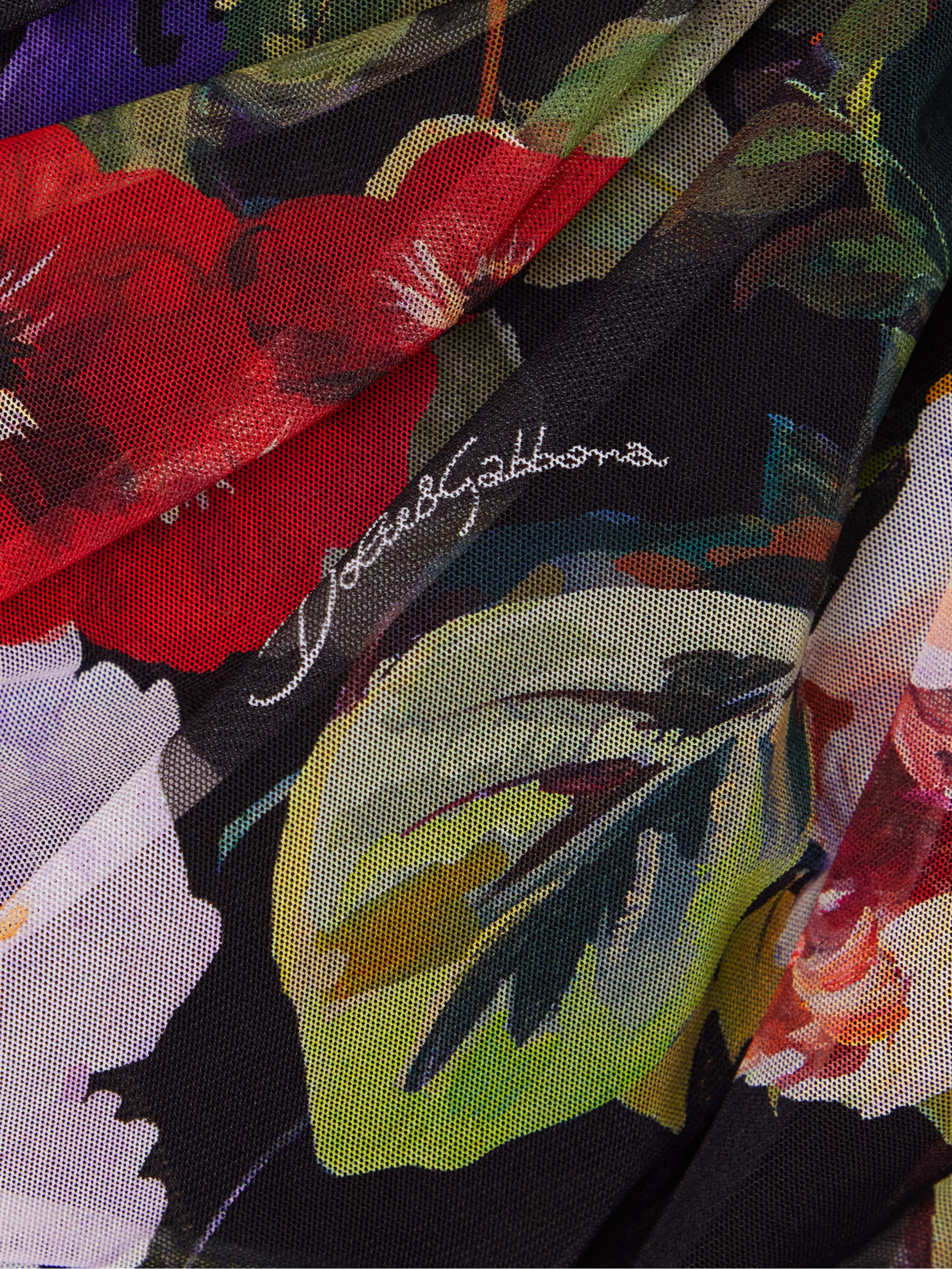 Dolce&Gabbana Ruched floral-print stretch-tulle mini dress thumbnail