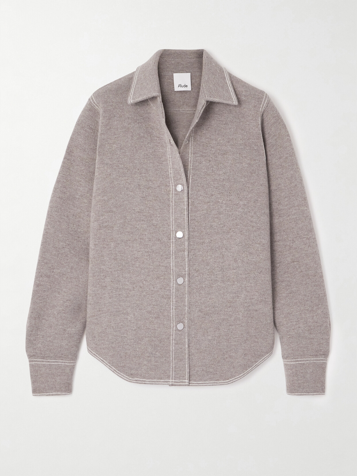 Allude Wool And Cashmere-blend Shirt - Gray