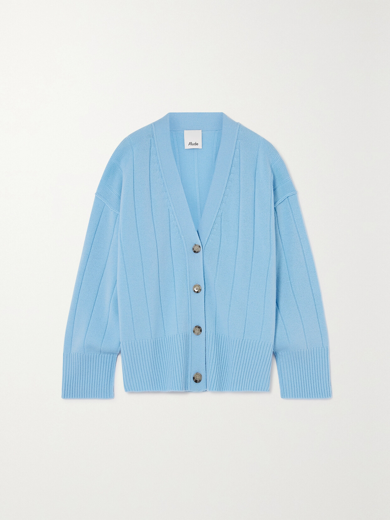 Allude - Ribbed Wool And Cashmere-blend Cardigan - Blue