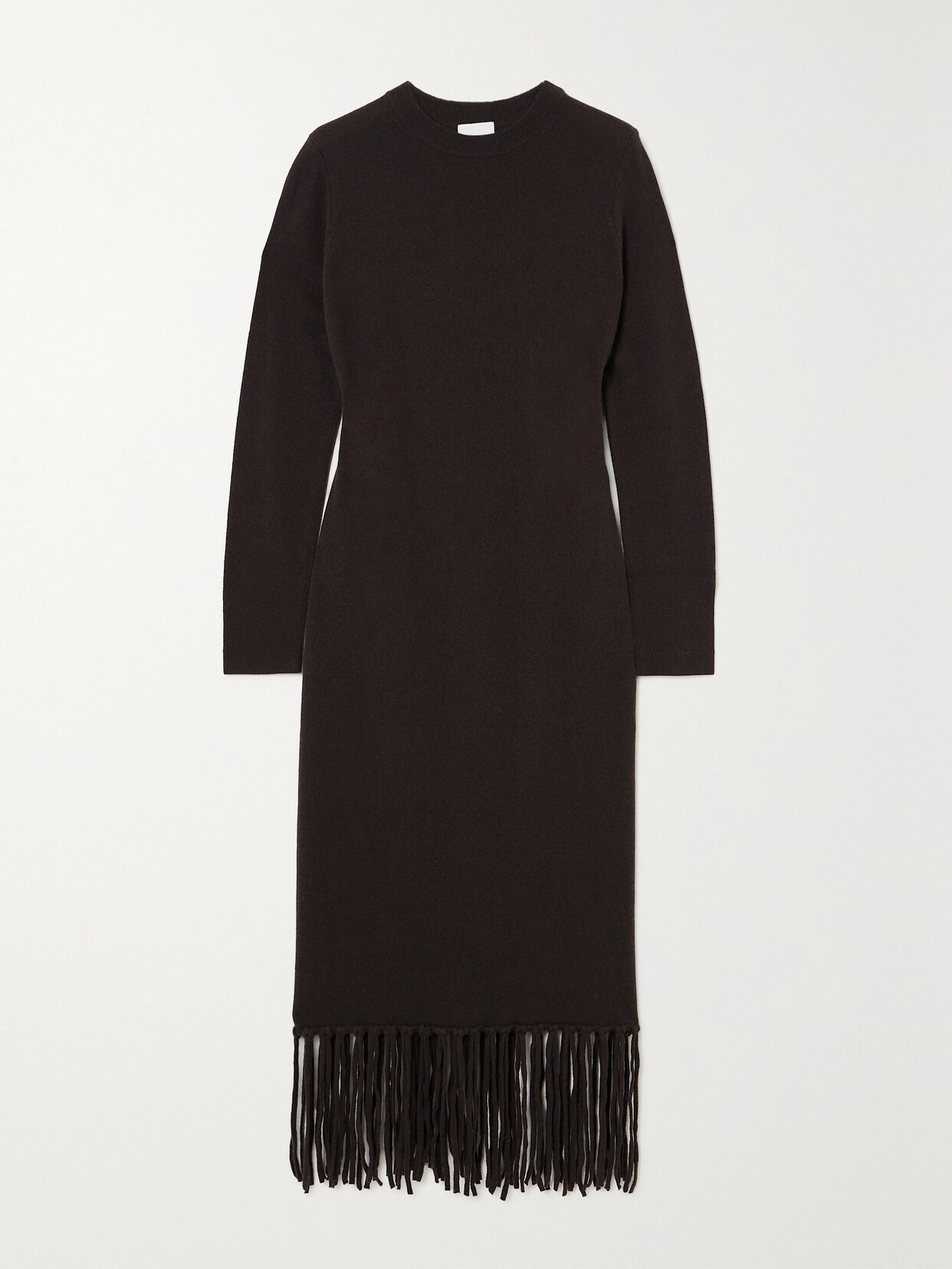 Allude - Fringed Wool And Cashmere-blend Midi Dress - Brown