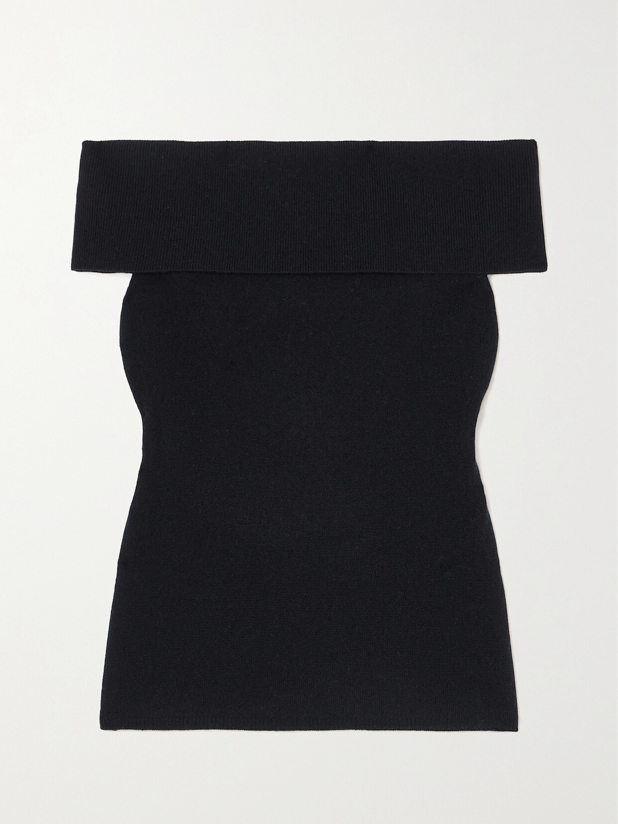 Allude Off-the-shoulder Wool And Cashmere-blend Top - Black