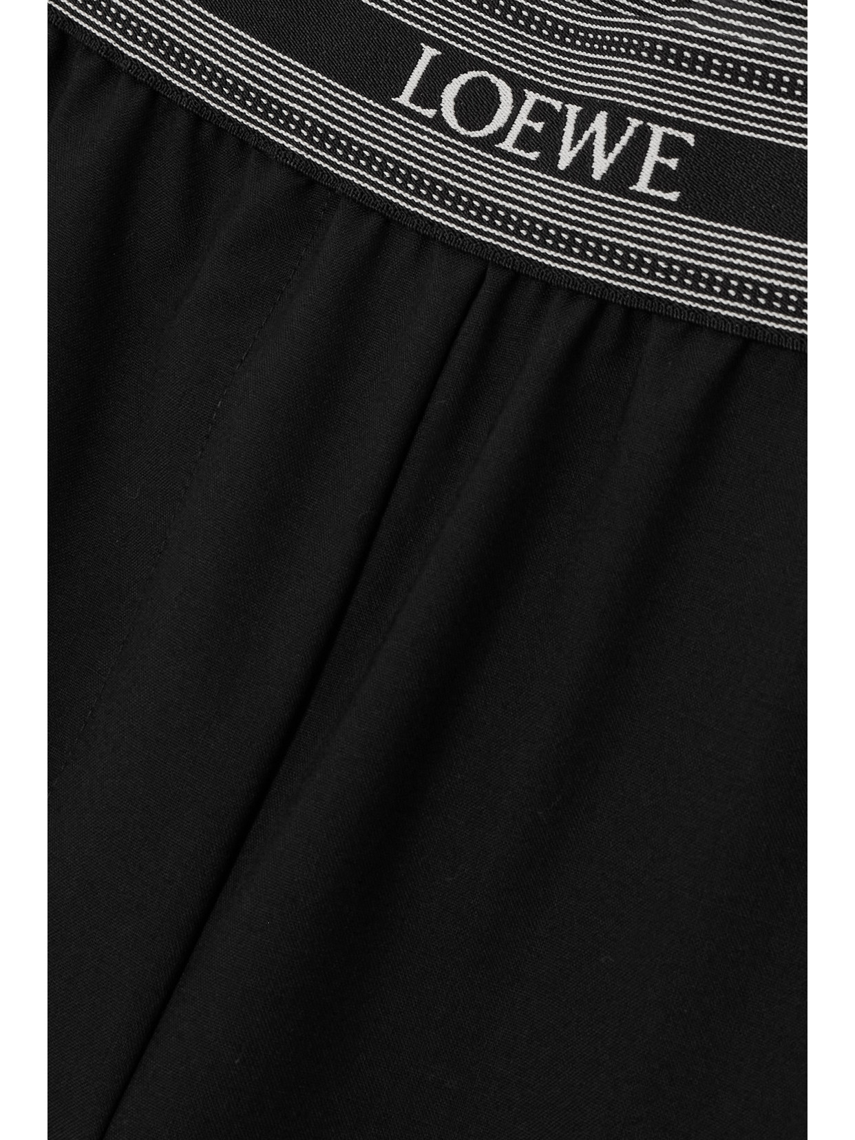 Loewe Jacquard-trimmed Wool Culottes In Black