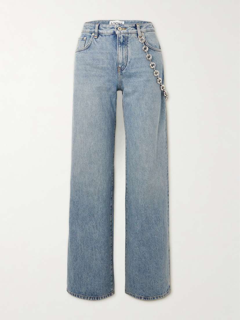 Loewe Chain-embellished Mid-rise Straight-leg Jeans