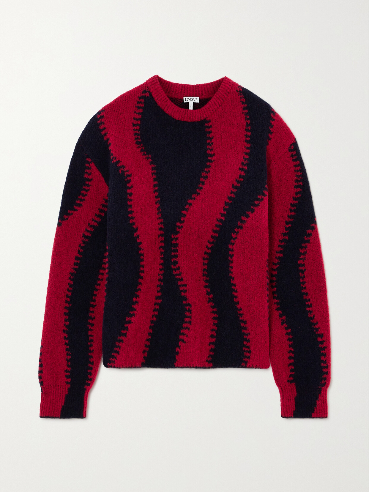 Shop Loewe Wool-blend Jacquard Sweater In Red