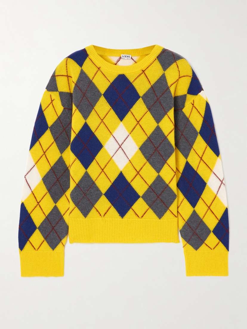 Loewe — Argyle wool sweater