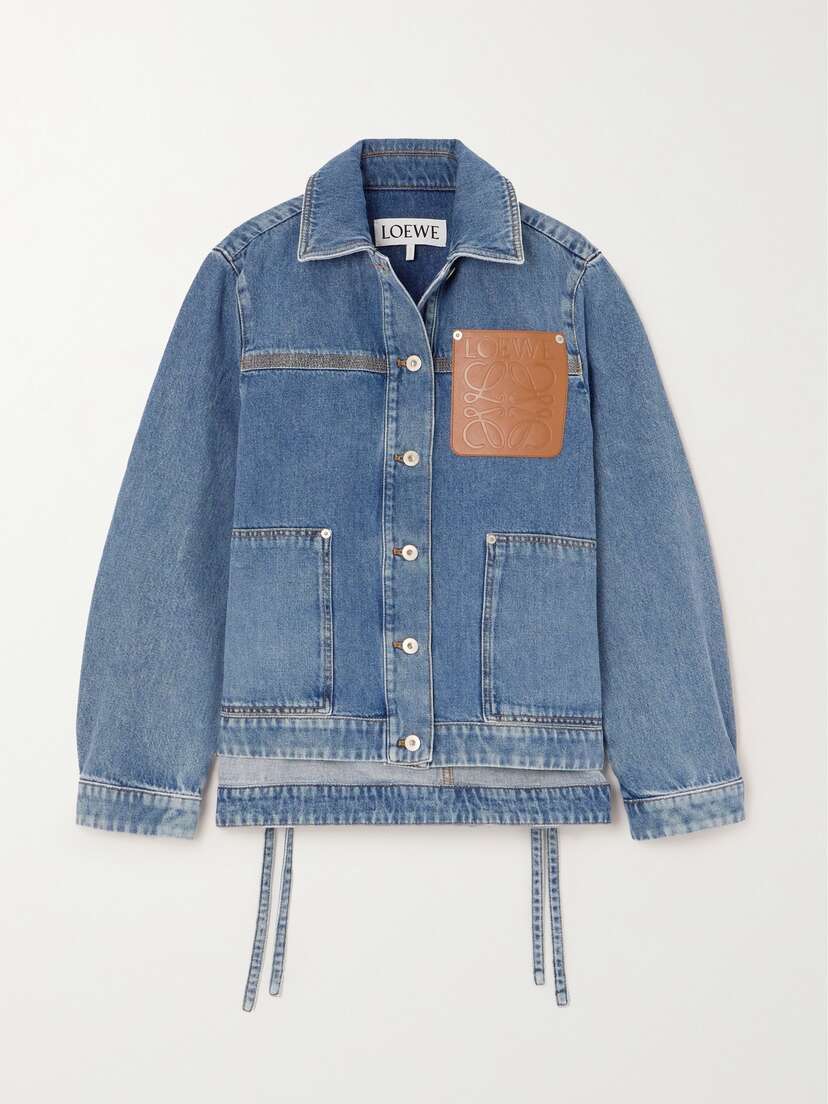 Loewe Leather-trimmed Denim Jacket
