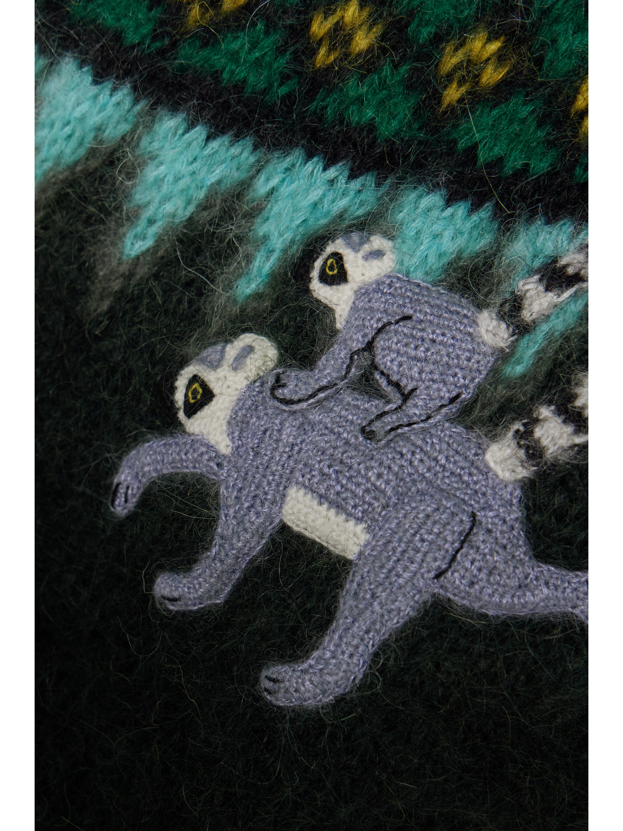 Loewe X Suna Fujita Jacquard Mohair-blend Sweater In Green