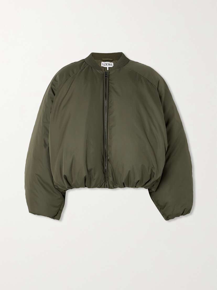 Loewe Leather-trimmed Padded Shell Bomber Jacket