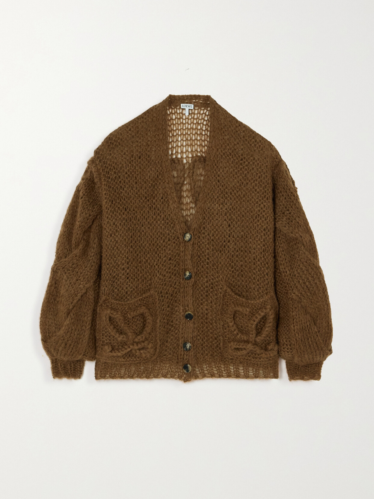 Loewe Oversized Mohair-blend Cardigan - Brown
