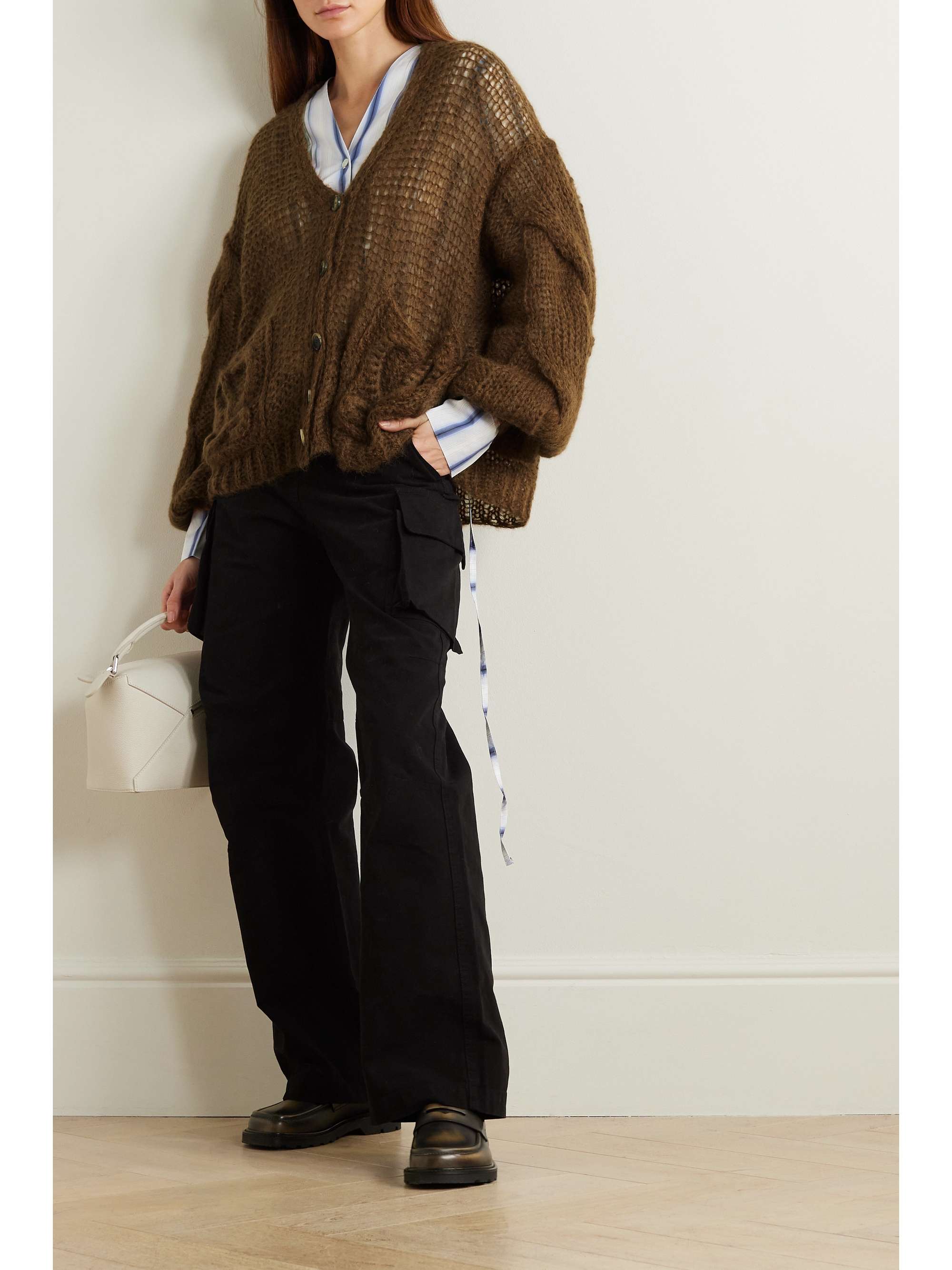 LOEWE Oversized mohair-blend cardigan