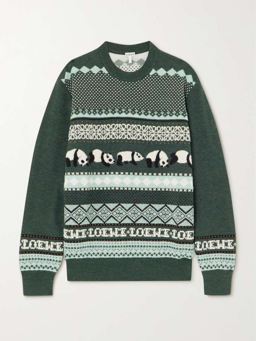 Loewe + Suna Fujita Intarsia Wool-blend Sweater