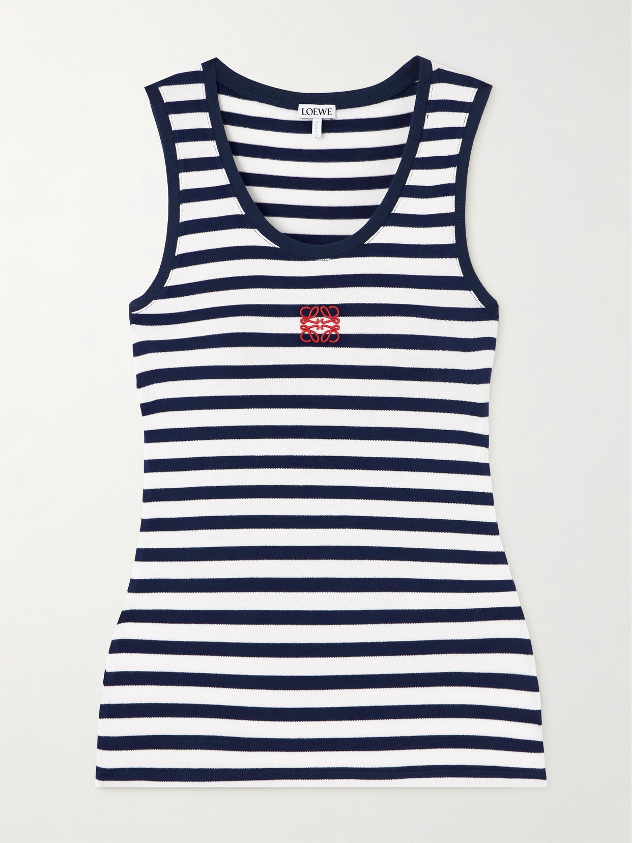 Loewe Anagram Striped Tank Top In Blue