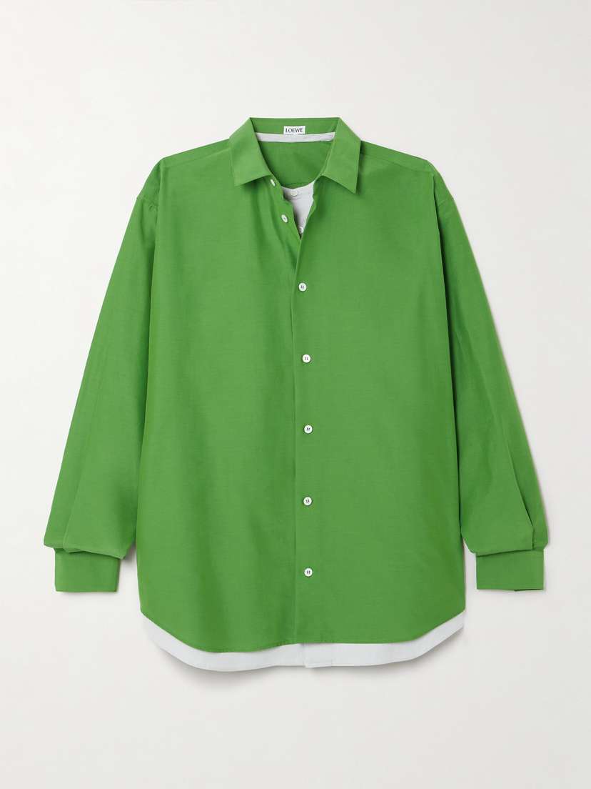 Loewe Layered Cotton And Silk-blend Shirt
