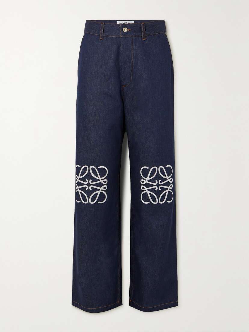 Loewe Anagram Cutout High-rise Straight-leg Jeans