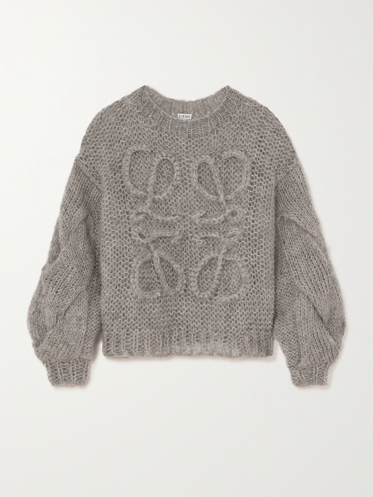 Loewe - Anagram Oversized Mohair-blend Sweater - Gray