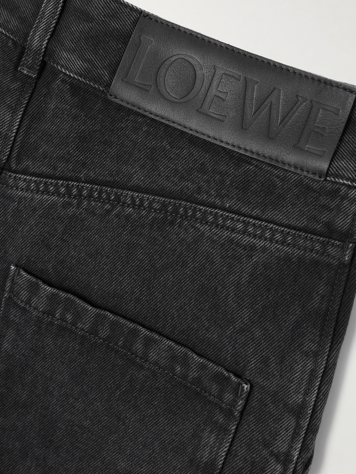 Shop Loewe Anagram Appliquéd Boyfriend Jeans In Black