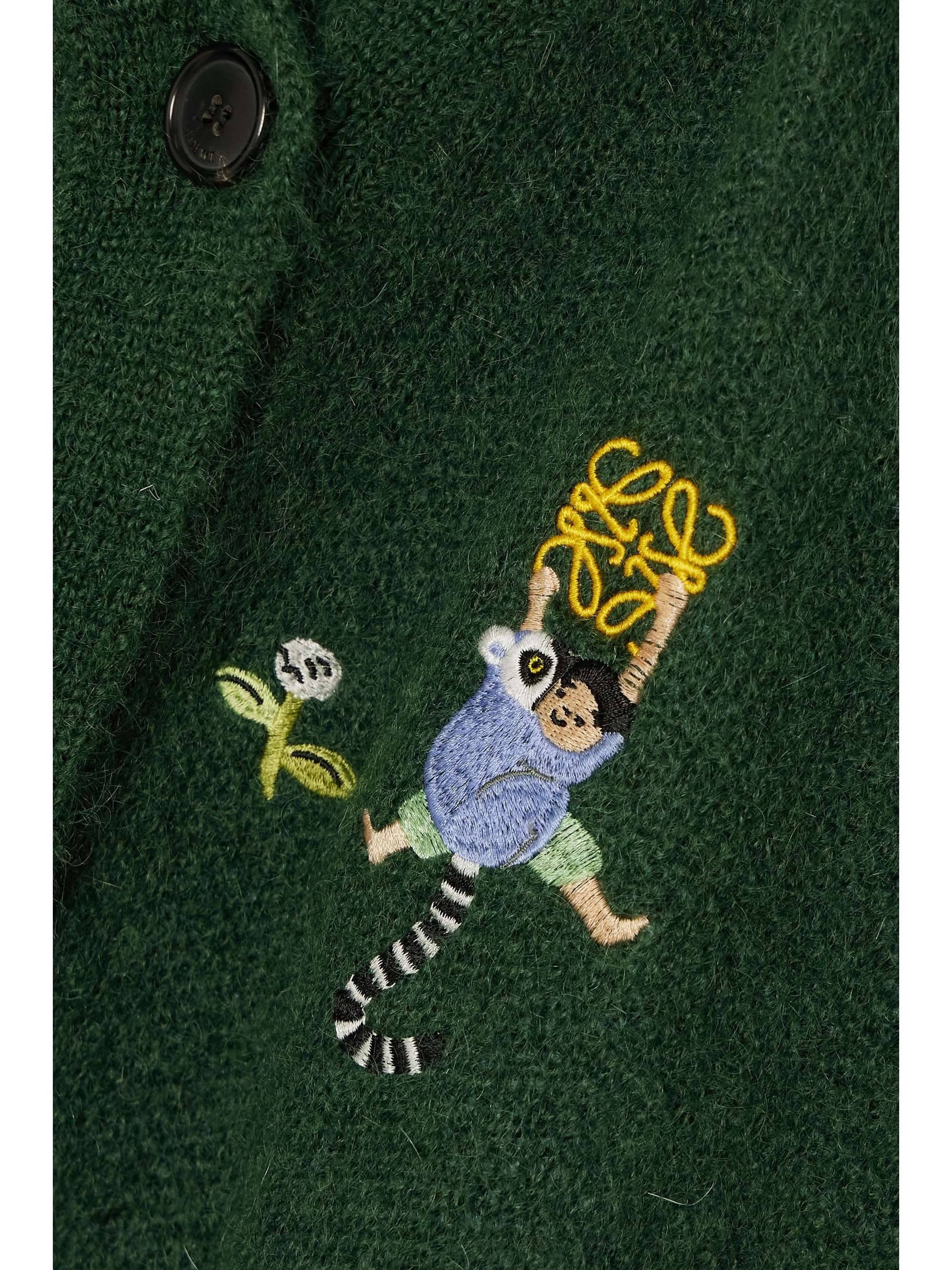 LOEWE + Suna Fujita oversized asymmetric embroidered mohair LOEWE + Suna Fujita oversized asymmetric embroidered mohair