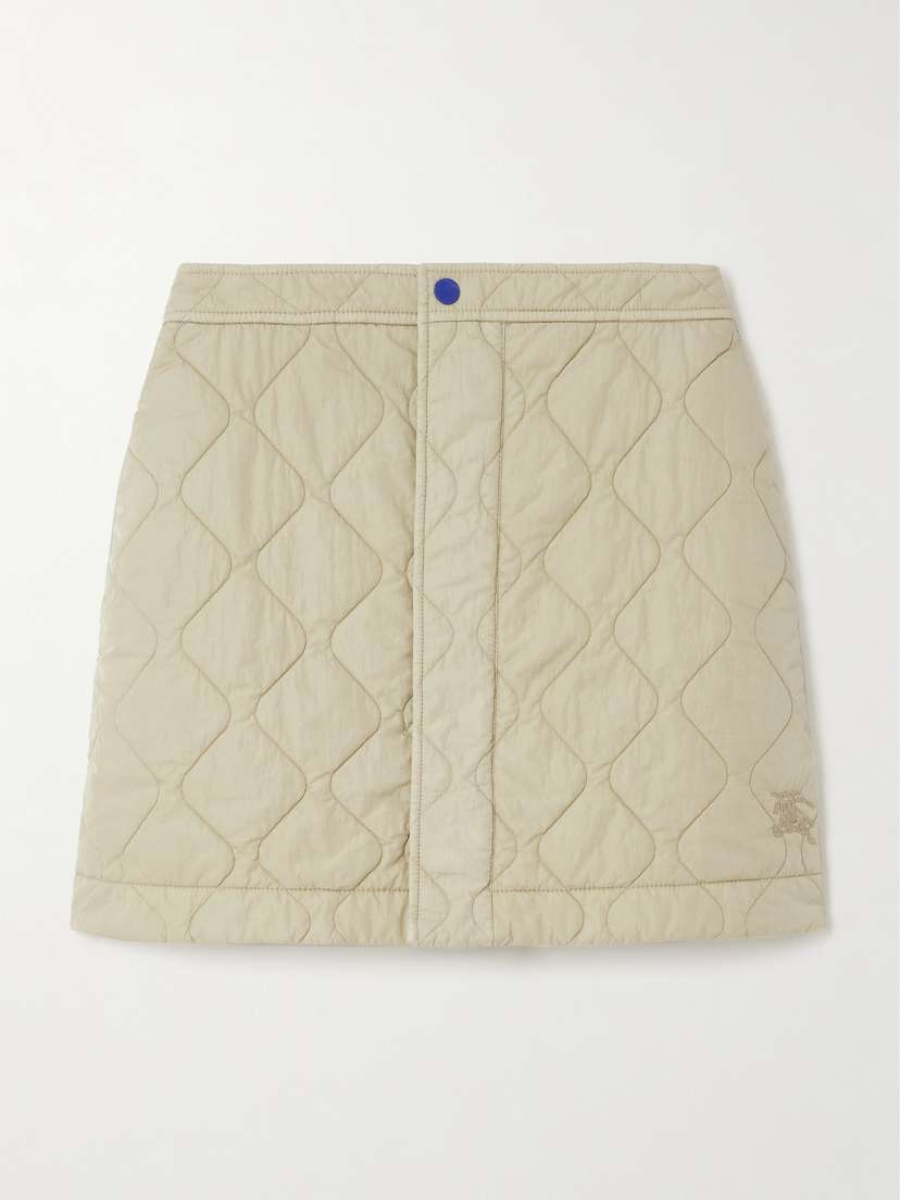 Burberry Embroidered Padded Quilted Shell Mini Skirt