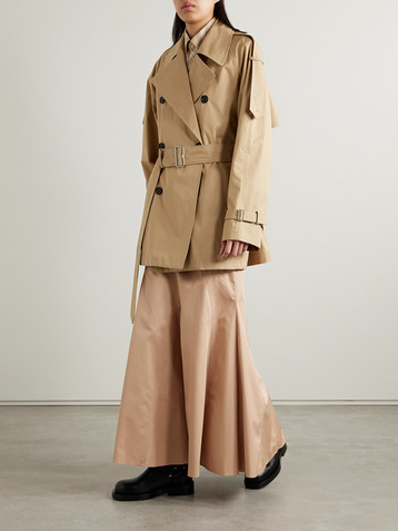 Burberry Double-breasted belted cotton-gabardine jacket