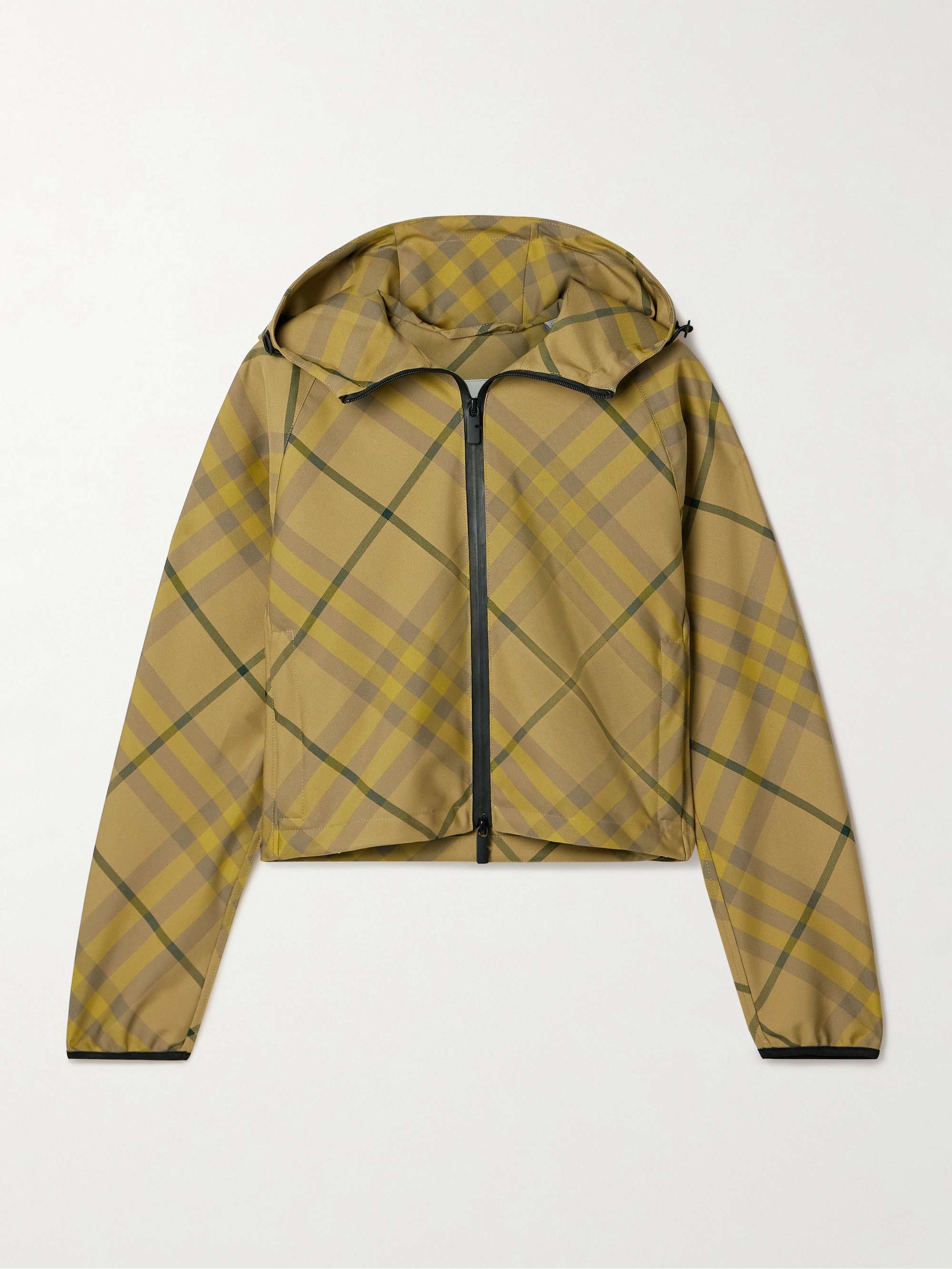 BURBERRY Cropped hooded checked twill jacket | NET-A-PORTER