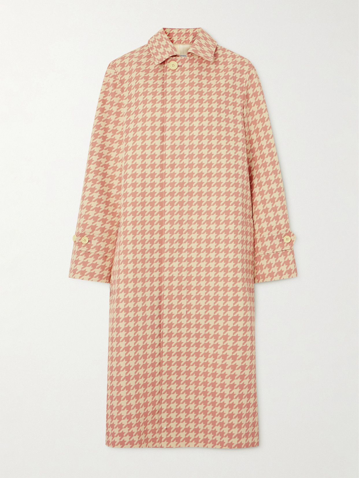 Burberry Houndstooth Twill Trench Coat In Yellow