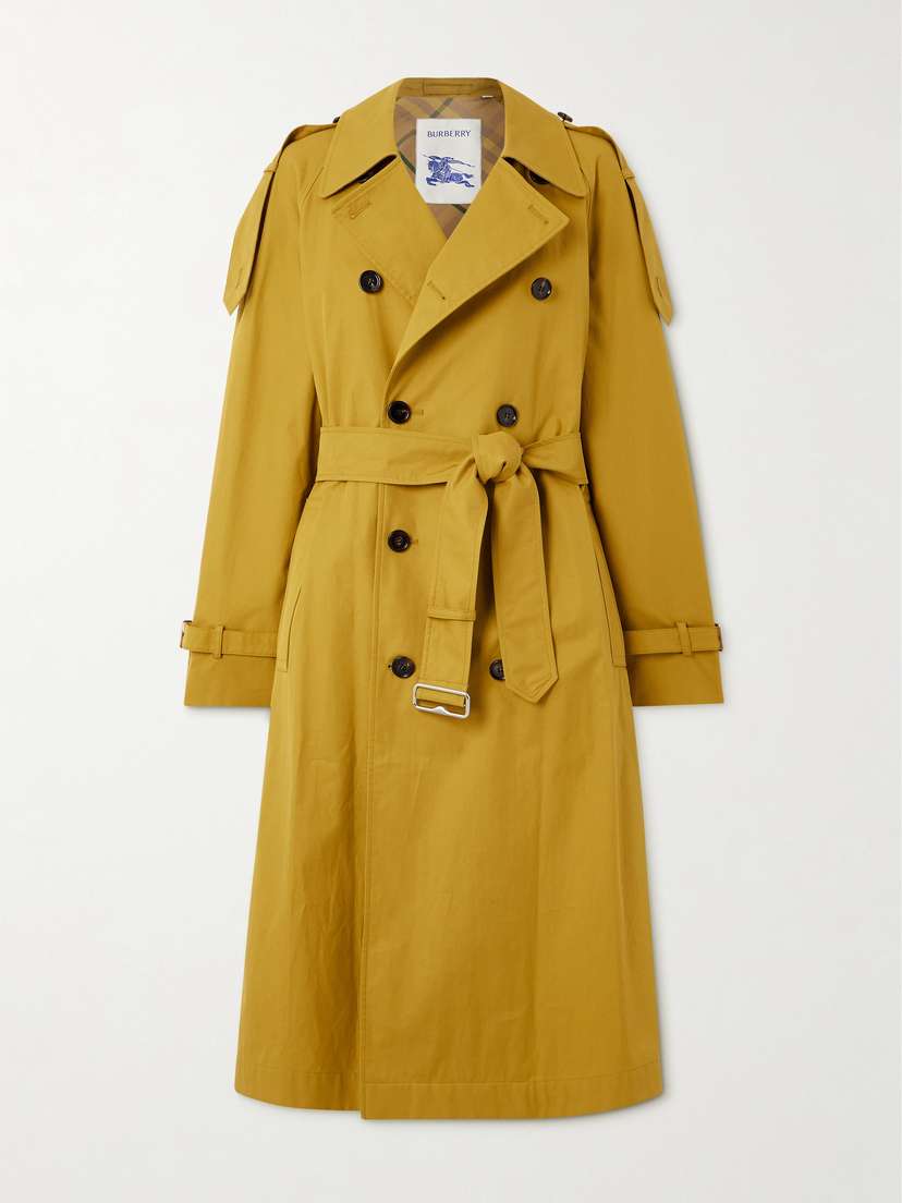 Burberry Belted Cotton-gabardine Trench Coat - UK 4