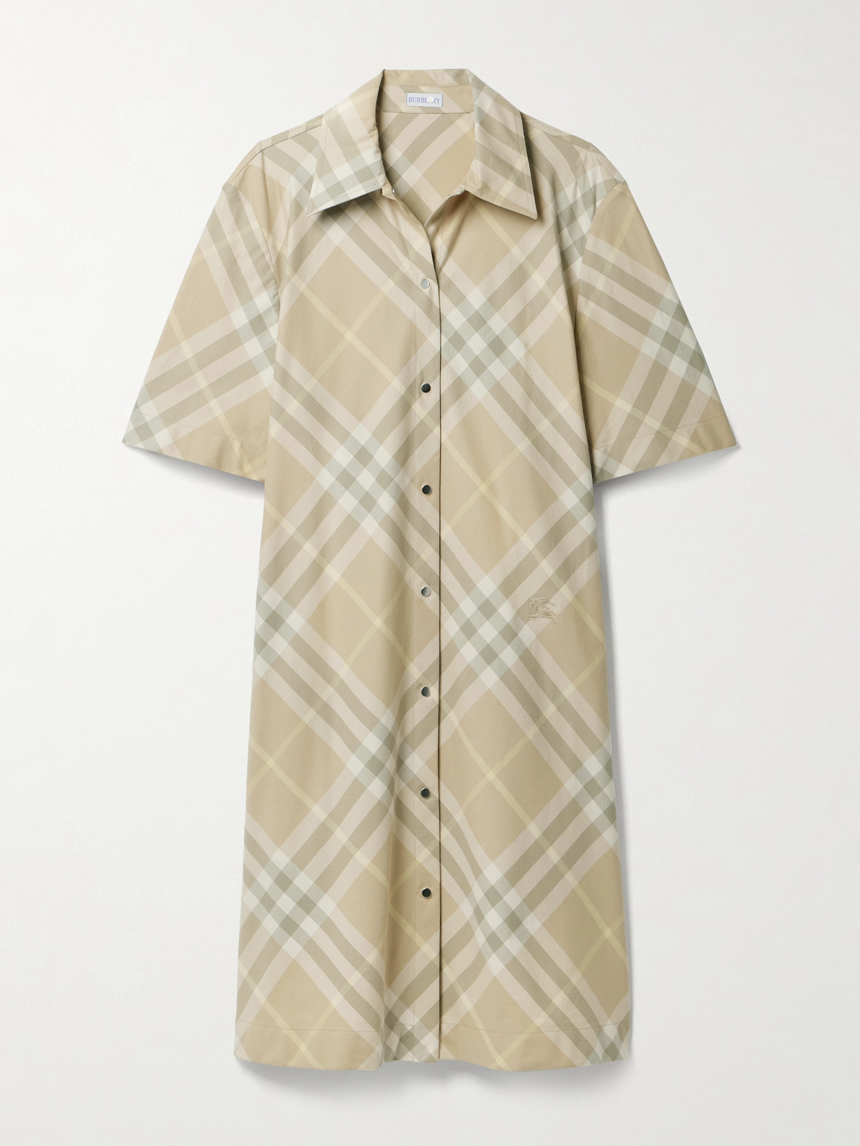 Burberry - Checked Cotton-gabardine Shirt Dress - Yellow