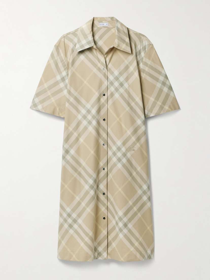 Burberry Checked Cotton-gabardine Shirt Dress